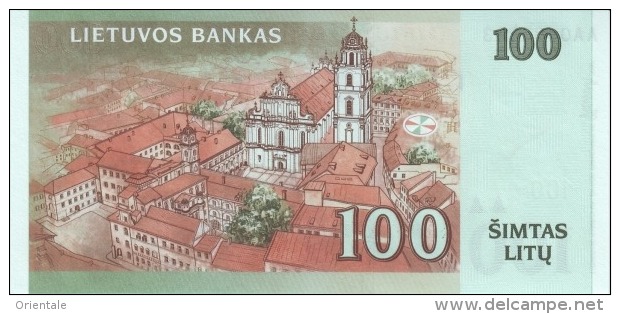 LITHUANIA P. 70 100 L 2007 UNC - Lituania