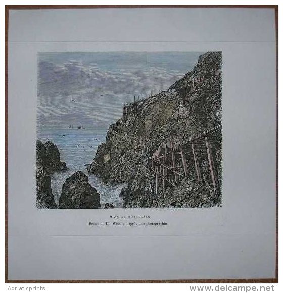 1879 Reclus Print BOTALLACK TIN MINE, CORNWALL, ENGLAND (#36) - Other & Unclassified