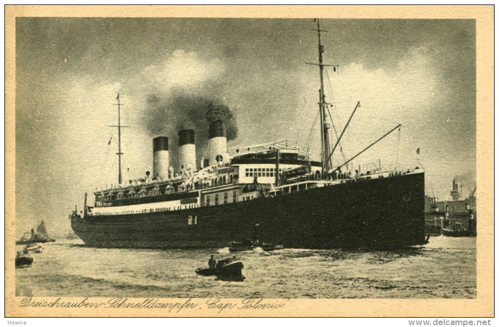 AK S.D. Cap Polonio Ca. 1925 (?) SD Schiff Dampfer Hamburg Südamerika - Passagiersschepen