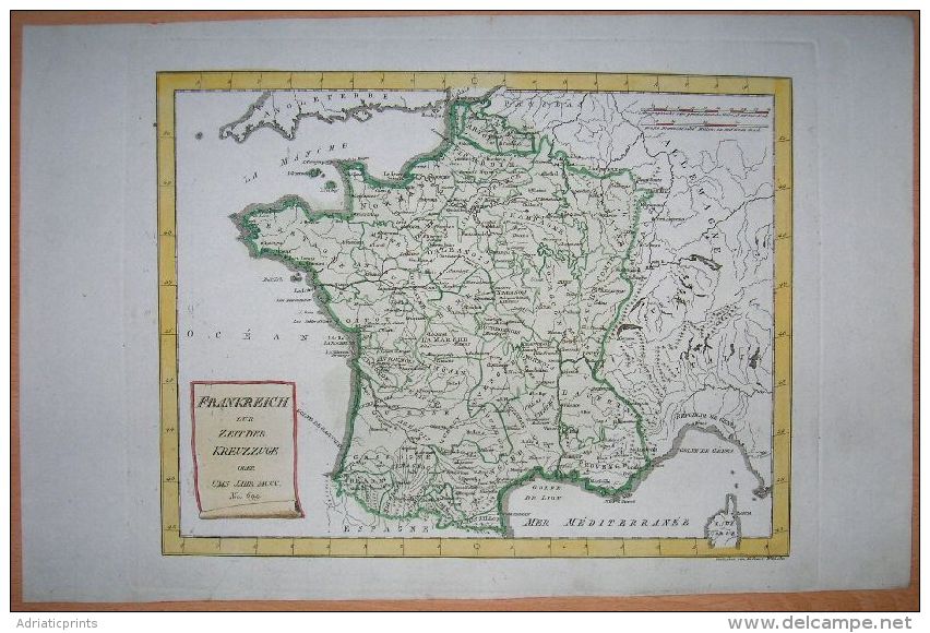 Ca.1795 Reilly Map FRANCE IN TIME OF CRUSADES, AROUND YEAR 1300 - Other & Unclassified