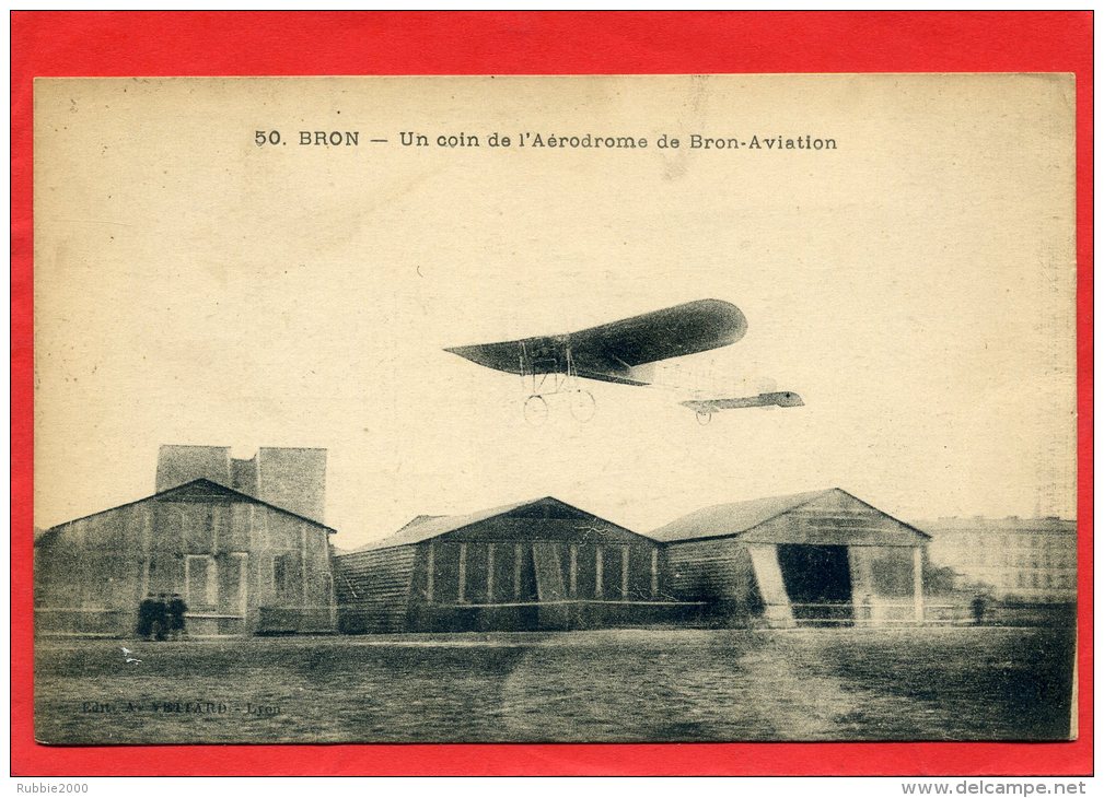 BRON 1918 AERODROME DE BRON AVIATION CACHET MILITAIRE 2 E GROUPE AVIATION CARTE EN TRES BON ETAT - Bron