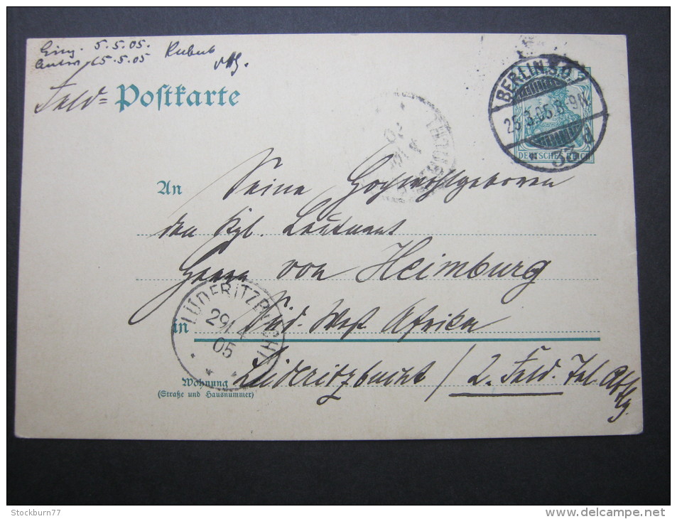 1905, Feldpostkarte Nach Leutnant  In Lüderitzbucht - German South West Africa