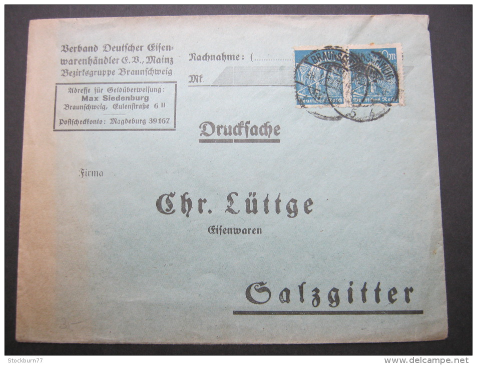 1923, Mehrfachfrankatur Auf  Brief Aus Braunschweig - Covers & Documents