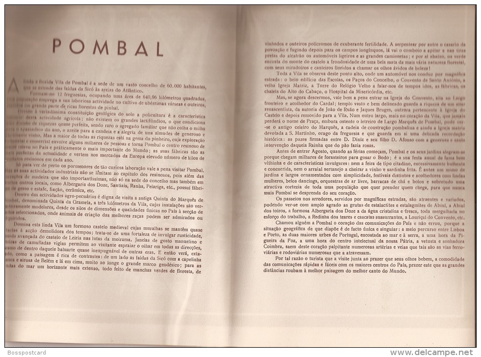 Pombal - Planta Da Vila E Mapa Do Concelho. Leiria (6 Scans) - Revues & Journaux