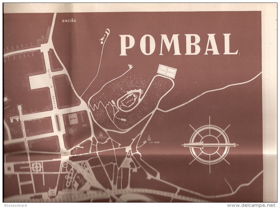 Pombal - Planta Da Vila E Mapa Do Concelho. Leiria (6 Scans) - Magazines