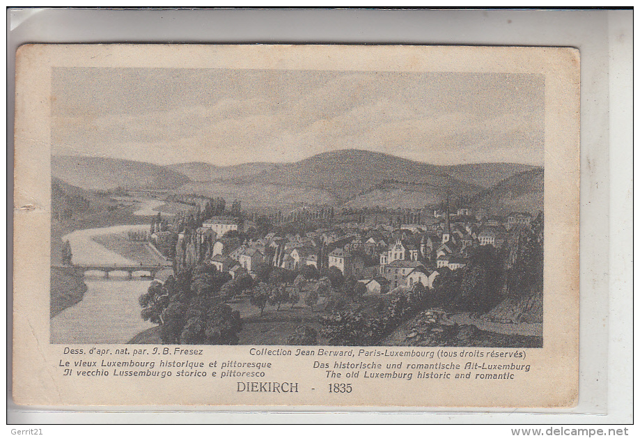 L 9200 DIEKIRCH, Historische Ansicht V. 1835, Huss-Lux. 1926, Brfm. Fehlt, Kl. Einriss - Diekirch