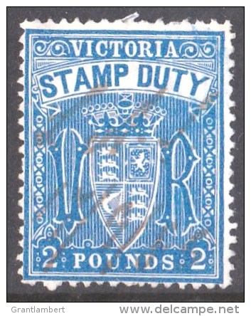 Victoria 1884 2 Pounds Stamp Duty Fiscal Cancel, Used  SG 263 - Oblitérés