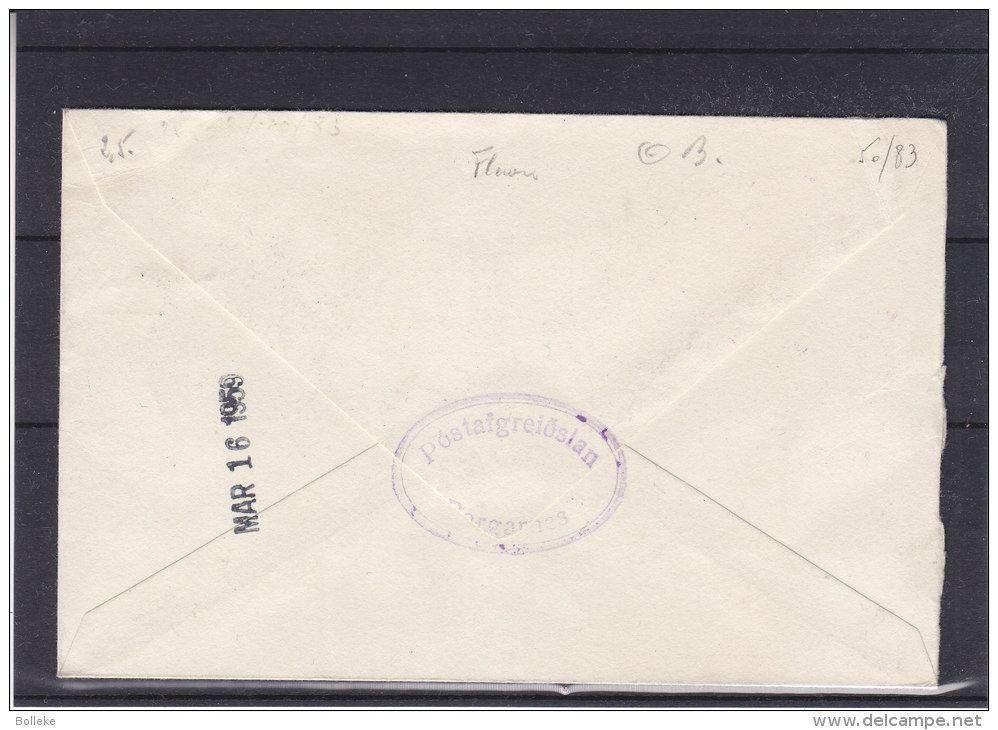 Fleurs - Islande - Lettre De 1959 - Oblitération Borgarnes  - Expédié Vers Les Etats Unis - Storia Postale