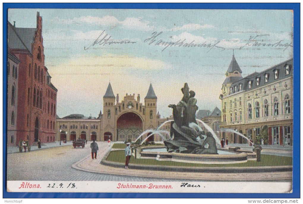 Deutschland; Hamburg Altona; Stuhlmann Brunnen; 1918 Feldpost - Altona