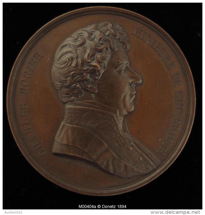 M00404 Charles Rogier Et Allégorie De L´hygiène Publique (1852) Et Son Profil Au Revers 1852, 132 G - Other & Unclassified