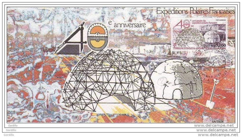 Carte Maximum TAAF 40 Eme Anniversaire Expédition Polaire 1987. - FDC