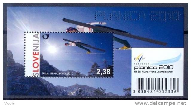 SI 2010-842 SFWC PLANICA 2010, SLOVENIA, S/S, MNH - Skisport