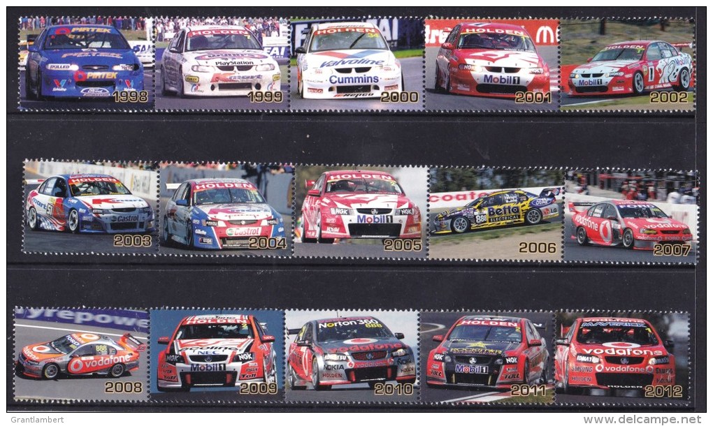 Australia 2012 Bathurst Car Racing Complete Set Of 50 Stickers -  3 Scans - Cinderelas