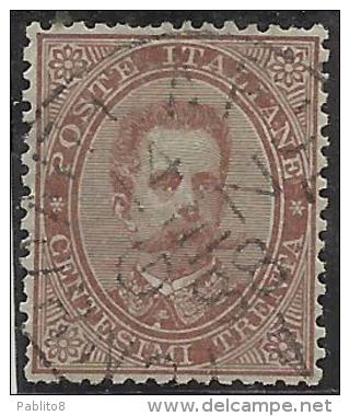 ITALIA REGNO 1879 RE UMBERTO I 30 CENT. ANNULLO LIVORNO ARDENZA OTTIMA CENTRATURA CERTIFICATO ITALY KINGDOM USED - Usati