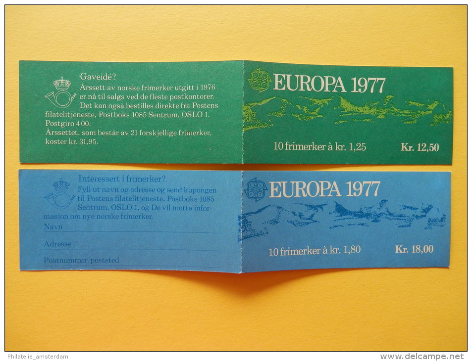 Norway 1977, EUROPA CEPT BOOKLETS BOEKJES CARNETS: Mi 742-43, ** (BK) - 1977