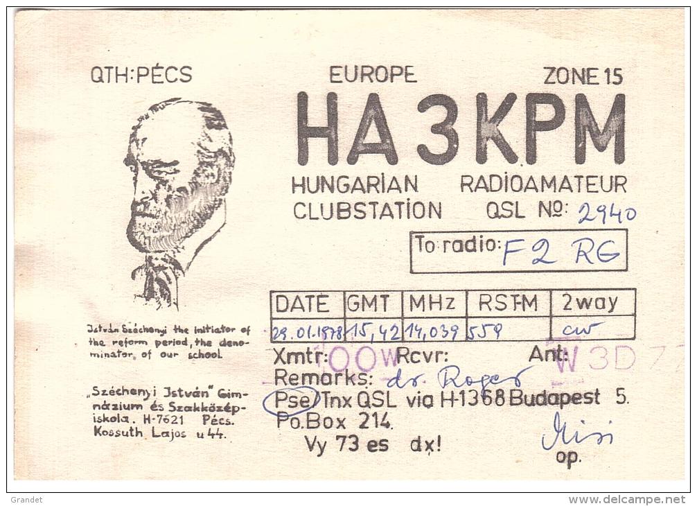 CARTE RADIO - QSL - CARTE RADIO QSL - HONGRIE - HUNGARY - BUDAPEST - 1978. - Radio Amateur