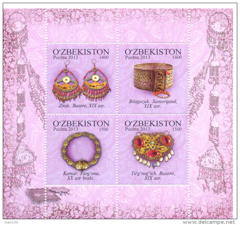 2013. Uzbekistan, National Women's Jewerly, S/s, Mint/** - Uzbekistan