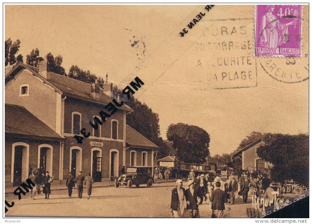 17 FOURAS LA GARE Cliché Rare  Automobile Belle Animation Ramuntcho - Fouras-les-Bains