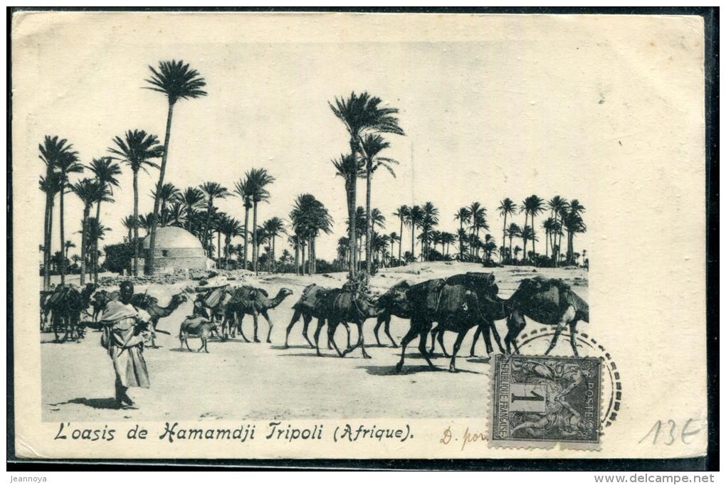 LEVANT - FRANCE N° 83 / CPA " OASIS DE HAMAMDJI, TRIPOLI " OBL. TRIPOLI POUR BEZIERS - B - Covers & Documents