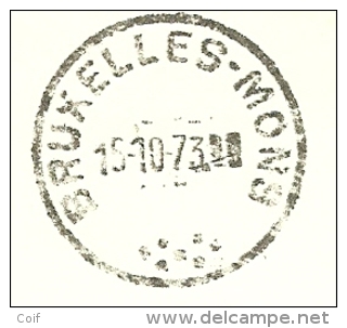 1443 Op Brief Met Treinstempel (ambulant) BRUXELLES-MONS - Ambulante Stempels