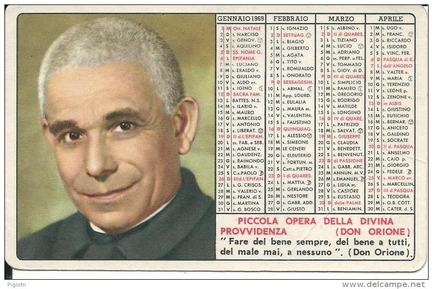CAL152 - CALENDARIETTO 1969 - PICCOLA OPERA DELLA DIVINA PROVVIDENZA (DON ORIONE) - Petit Format : 1961-70