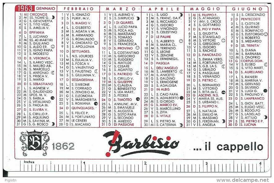 CAL223 - CALENDARIETTO 1963 - BARBISIO - Formato Piccolo : 1961-70