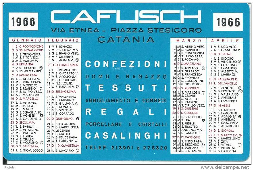 CAL227 - CALENDARIETTO 1966 - CAFLISCH - CATANIA - Formato Piccolo : 1961-70