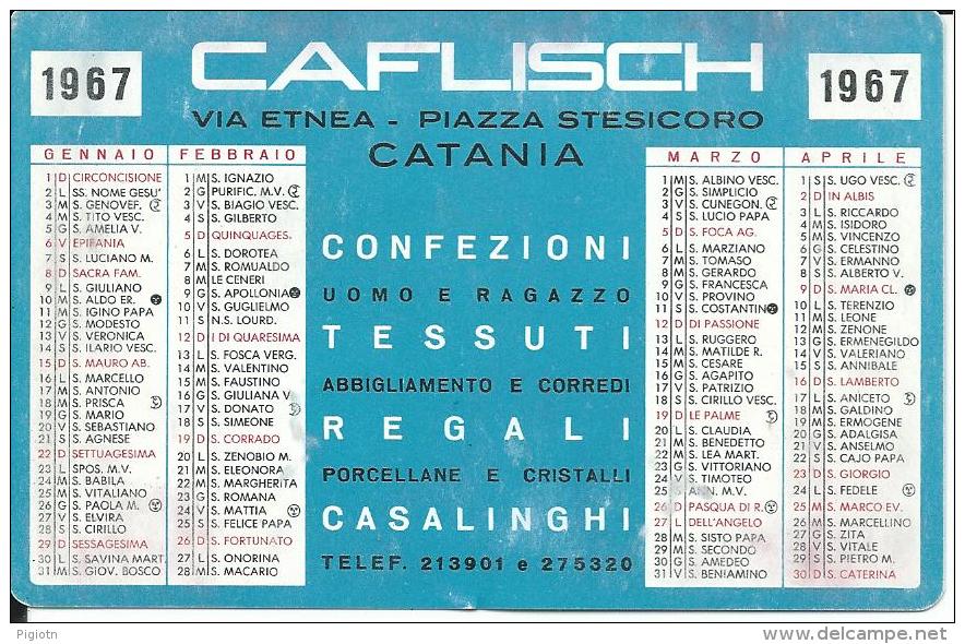 CAL229 - CALENDARIETTO 1967 - CAFLISCH - CATANIA - Formato Piccolo : 1961-70