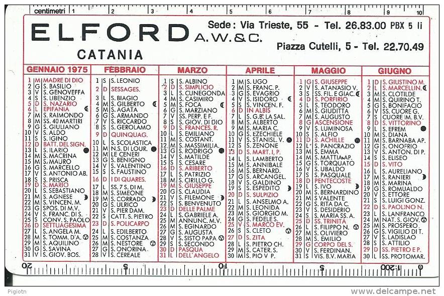 CAL237 - CALENDARIETTO 1975 - ELFORD - CATANIA - Formato Piccolo : 1971-80