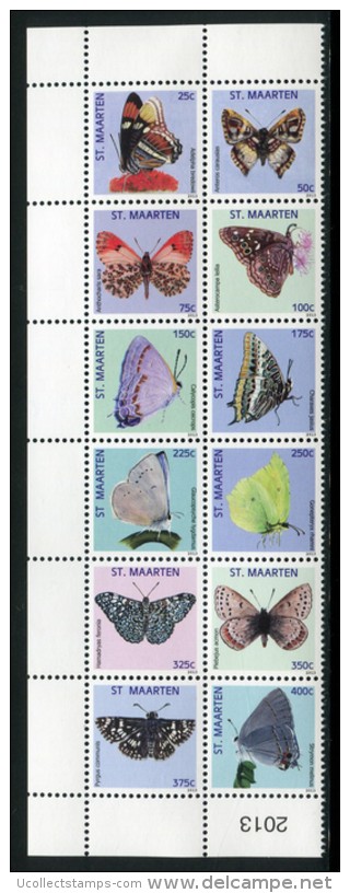 St Maarten  2013  Vlinder Butterflies Papillon Schmeterlinge  Postfris/mnh/neuf - Unused Stamps