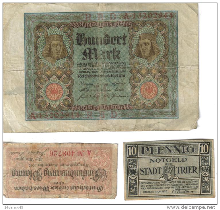 5 BILLETS ALLEMANDS ET BILLETS LOCAUX REPUBLIQUE WEIMAR - Administration De La Dette