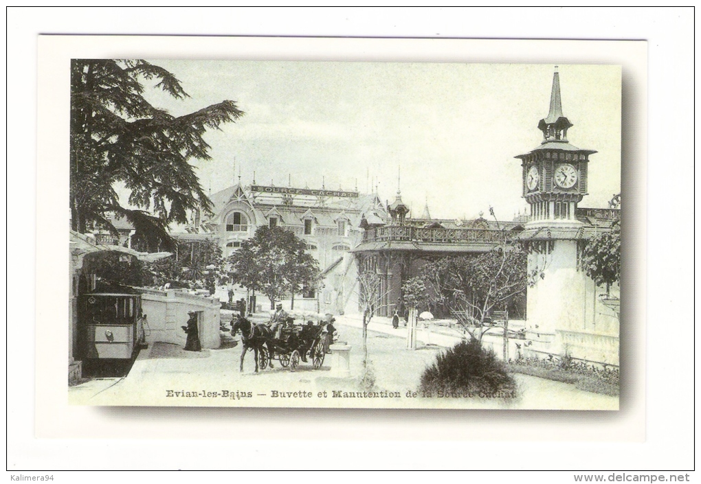 FUNICULAIRE  D´ EVIAN - NEUVECELLE  /  LE  TRAMWAY  À  LA  BUVETTE  CACHAT , EN  1898  /  CPM  édition  2002 - Strassenbahnen