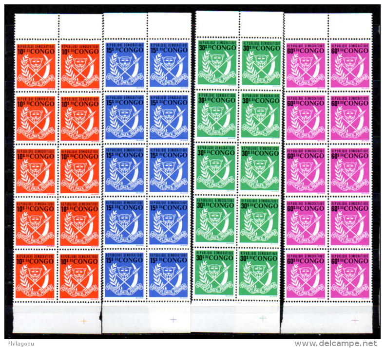 1969   Armoiries, Mobutu, 10 X  693 / 707**en Bloc, Cote 200 €,  NOUVEAU PRIX = Moins Cher - Ongebruikt