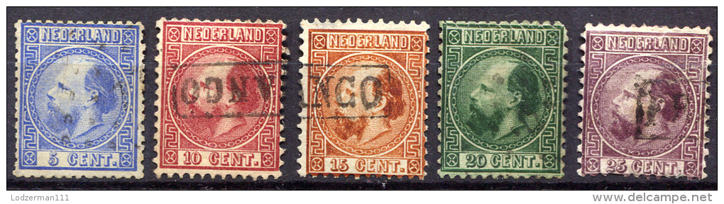 NETHERLANDS 1867 - Yv.7-11 Used (F-VF) - Oblitérés