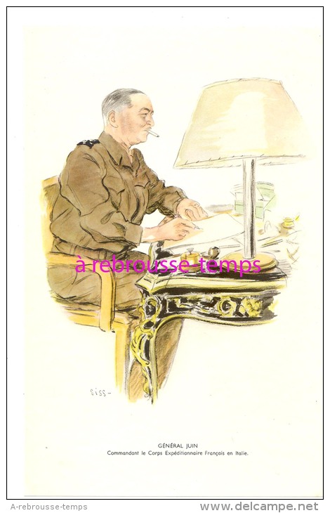 GÉNÉRAUX En 1944-1945-aquarelle De SISS-n°1-général JUIN-corps Expéditionnaire Italie - Geschiedenis