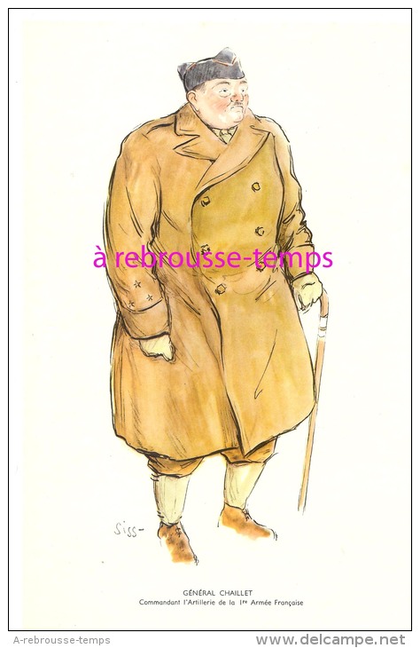 GÉNÉRAUX En 1944-1945-aquarelle De SISS-n°5-général CHAILLET-commandant Artillerie 1ère Armée Française - Geschiedenis