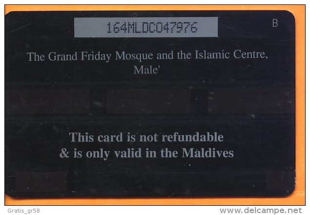 Maldives - GPT, Mosque, 164MLDC, 2/00, Used - Maldivas