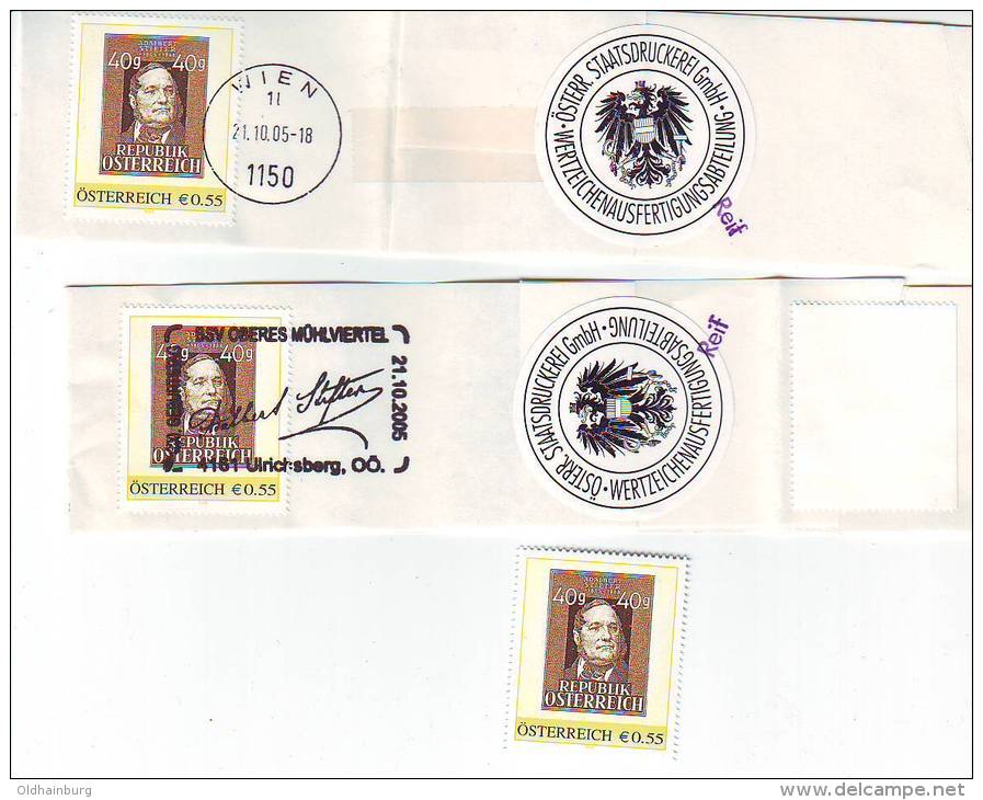 0446y: Personalisierte Marke Adalbert Stifter ** Und Zweimal Auf ÖSD- Banderole - Personalisierte Briefmarken