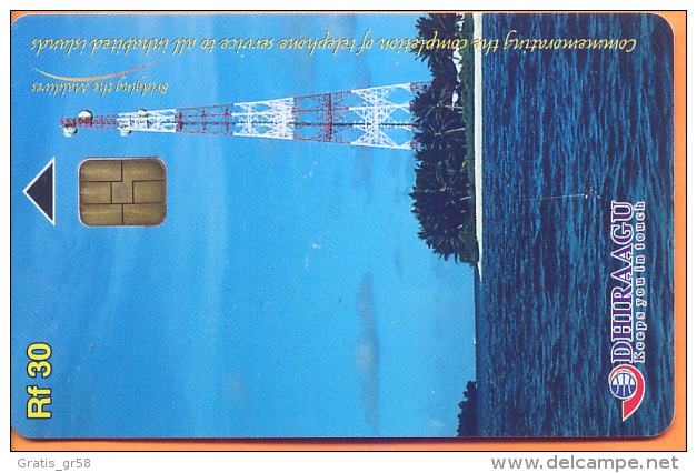 Maldives - C & W, Telecom Tower, 294MLDGIA, 3/00, Used - Maldives