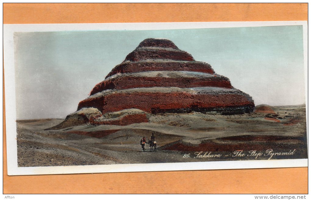 Sakkara Egypt Old Real Photo Postcard - Pyramids