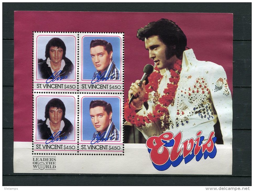 St. Vincent 1985 Sheet Sc 881 Mint Elvis Presley Cv $17.00 - Elvis Presley