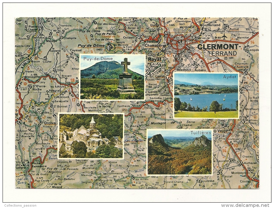 Cp, Carte Géographique, Auvergne - Landkarten