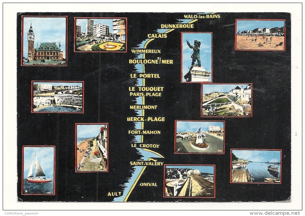 Cp, Carte Géographique, La Côte D´Opale, Voyagée 1969 ? - Landkarten