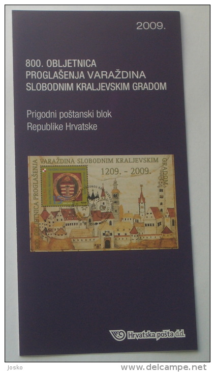 800th ANNIVERSARY OF PROCLAIMING VARAZDIN A FREE ROYAL BOROUGH - Croatia Post Postage Stamp Prospectus * City Town Citte - Altri & Non Classificati