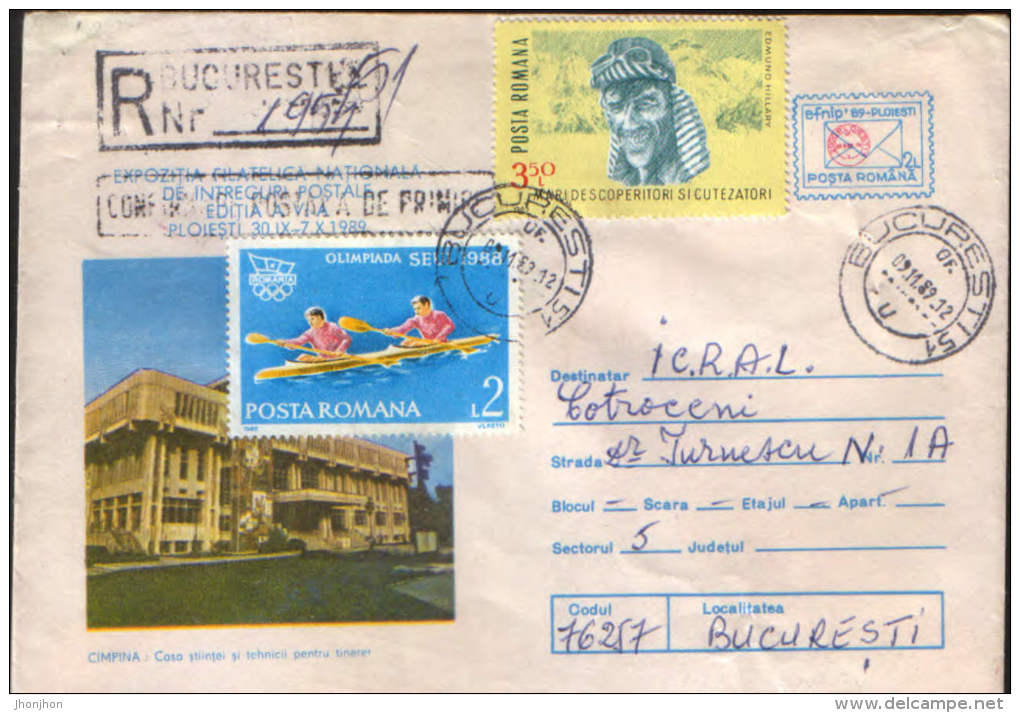 Romania-Postal Stationery Cover-Edmund Hillary,Everest Conqueror - Explorateurs
