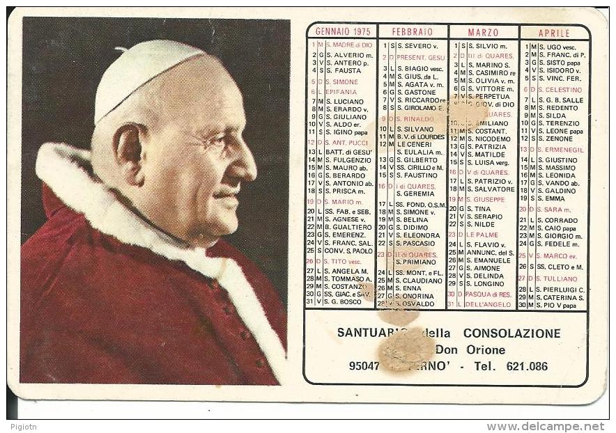 CAL163 - CALENDARIETTO 1975 - SANTUARIO DELLA CONSOLAZIONE - PATERNO´ - Formato Piccolo : 1971-80