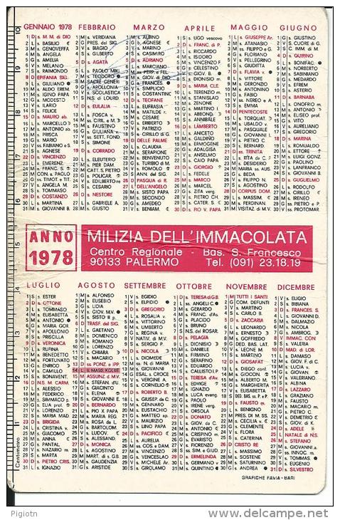 CAL173 - CALENDARIETTO 1978 - MILIZIA DELL´IMMACOLATA - PALERMO - BEATO MASSIMILIANO MARIA KOLBE - Kleinformat : 1971-80