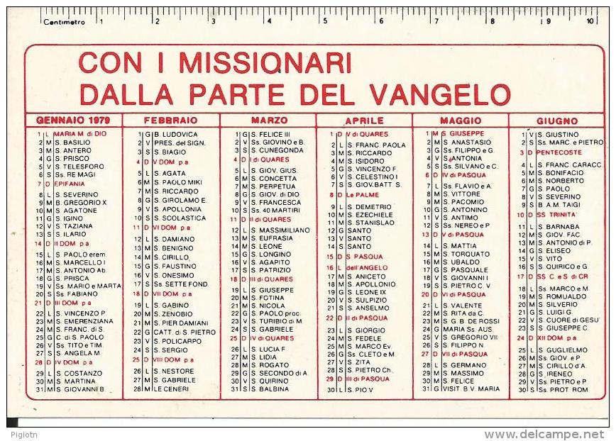 CAL177 - CALENDARIETTO 1979 - PONTIFICIE OPERE MISSIONARIE - Tamaño Pequeño : 1971-80