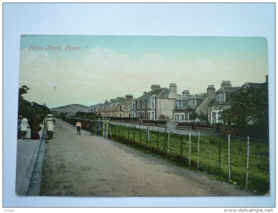 LEVEN  :  Links  Road  -  Carte Couleur - Fife