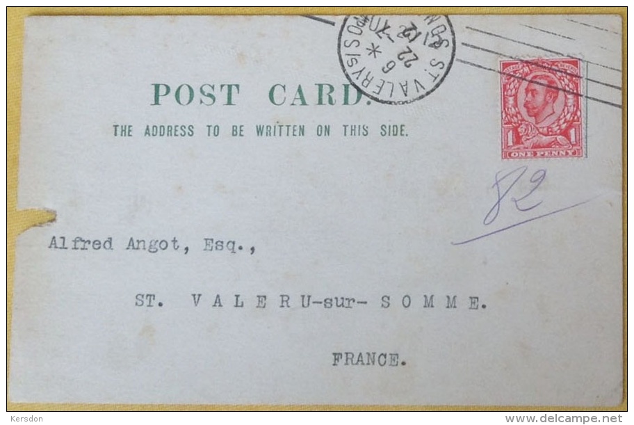 Carte De Correspondance Recto Verso - 9x14 - Alfred Angot - Courtier - St Valery Sur Somme - Other & Unclassified